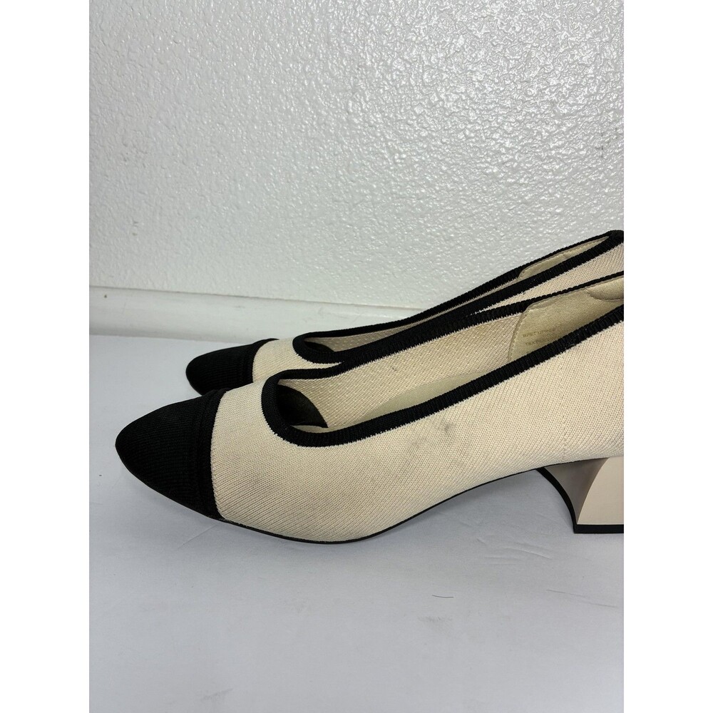 VIVAIA Julie Heels Shoes Almond Toe Stress Free Size 9.5 Beige Black Arch Pro - Picture 8 of 16